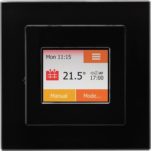 Heat Mat Touch screen black glass underfloor heating thermostat and timer