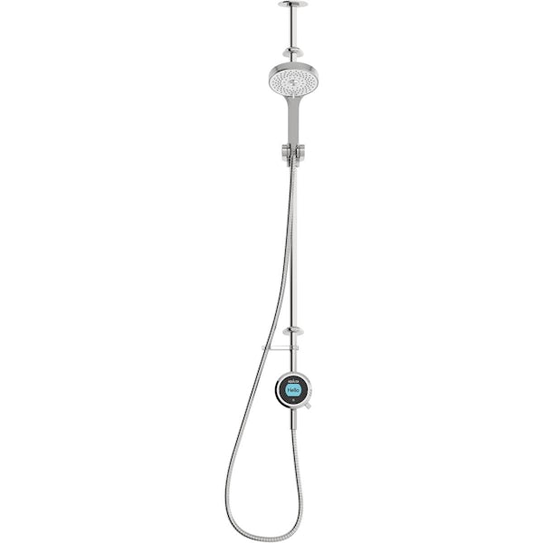 Aqualisa Optic Q Smart exposed shower with adjustable handset and bath overflow filler gravity pumped