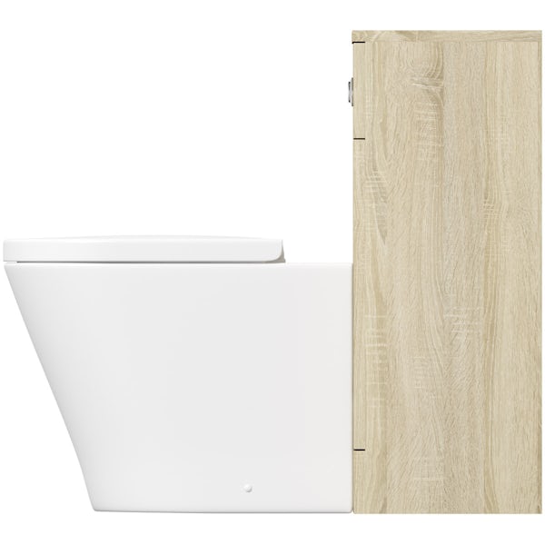 Eden oak slimline back to wall unit with Mode Arte toilet