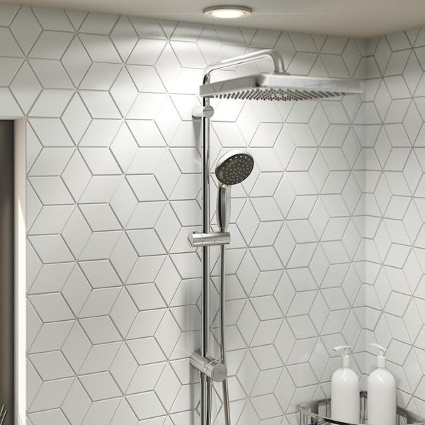 Grohe Vitalio Start 250 square thermostatic shower system with diverter