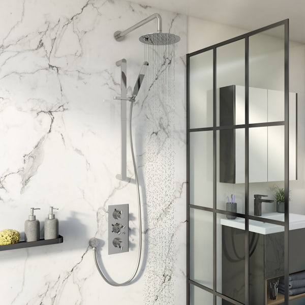 Mode Tate thermostatic mixer shower with wall shower and slider rail