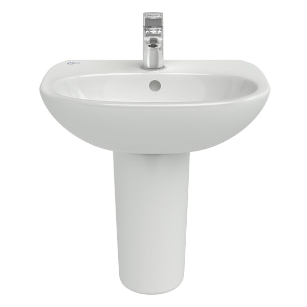 Ideal Standard Tesi 1 tap hole semi pedestal basin 450mm