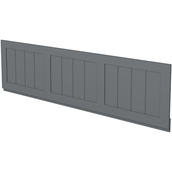 The Bath Co. Dulwich stone grey wooden bath front panel 1700mm