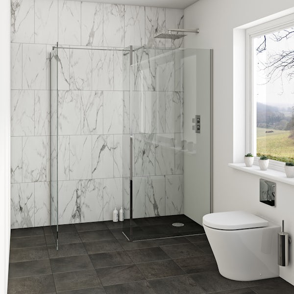 Spacious 8mm wet room shower enclosure pack 1400 x 900