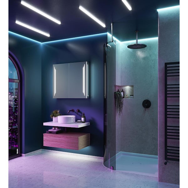 HiB Dimension bluetooth LED illuminated mirror cabinet 800 x 700mm