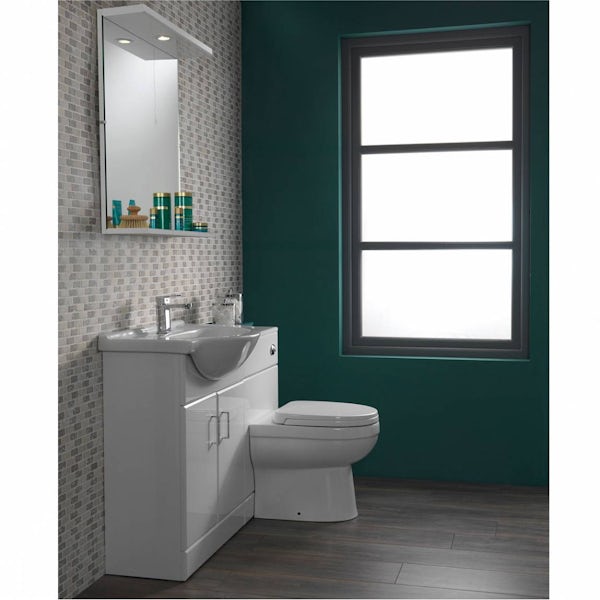 Sienna white 1140 combination unit with Eden back to wall toilet