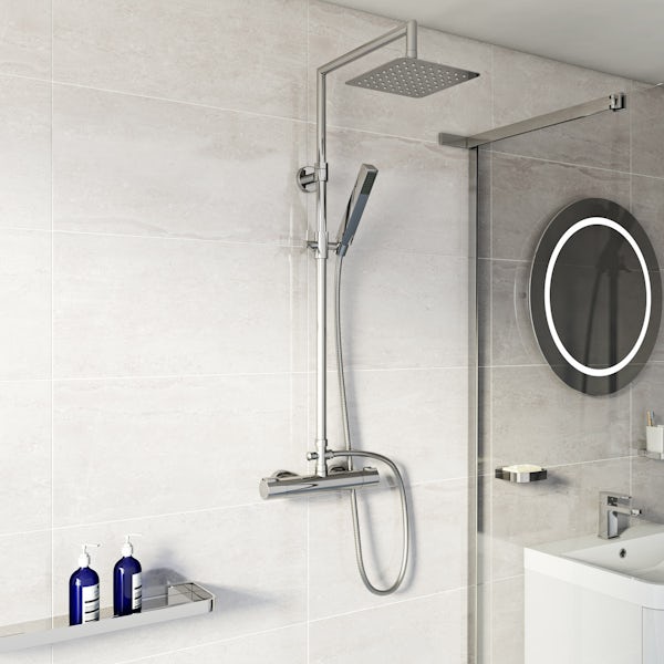 Mode Cool Touch square thermostatic exposed mixer shower
