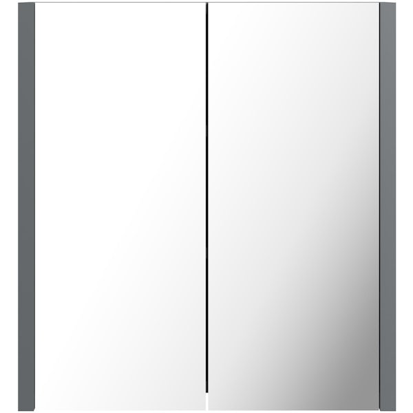 Orchard Derwent stone grey 2 door mirror cabinet