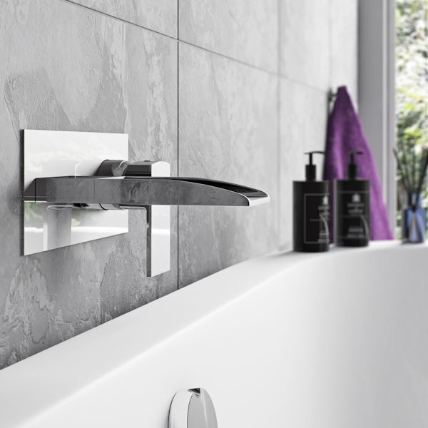 Mode Cooper wall mounted waterfall bath mixer tap offer pack