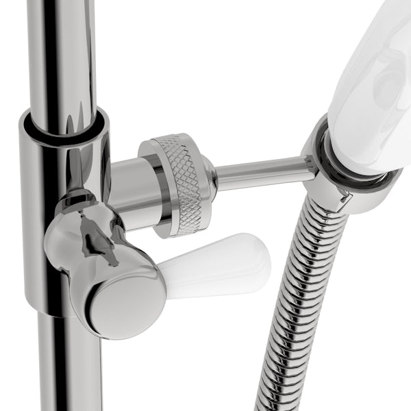 The Bath Co. Camberley thermostatic shower valve with ceiling shower and sliding rail set