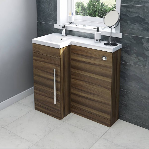 MySpace Walnut Combination Unit LH including Concealed Cistern