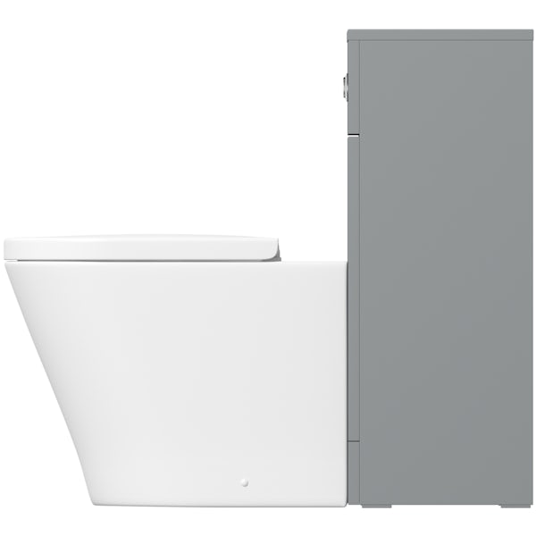 Orchard Elsdon stone grey slimline back to wall unit with contemporary toilet & soft close seat
