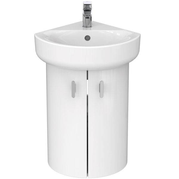 Ideal Standard Concept Space white wall corner basin unit
