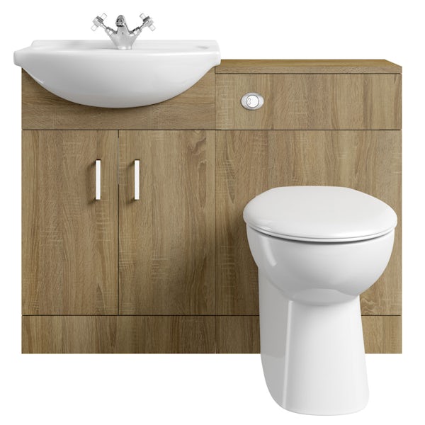 Sienna Oak 1040 combination and Clarity back to wall toilet