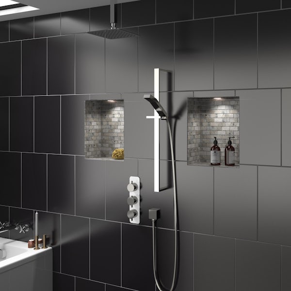 Mode Austin thermostatic shower valve with slider rail and ceiling shower set
