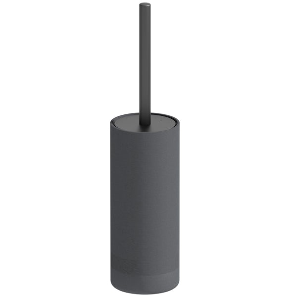 Accents dark grey toilet brush holder
