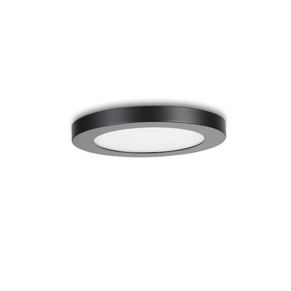 Forum Tauri 12W wall and ceiling light with magnetic black ring surround
