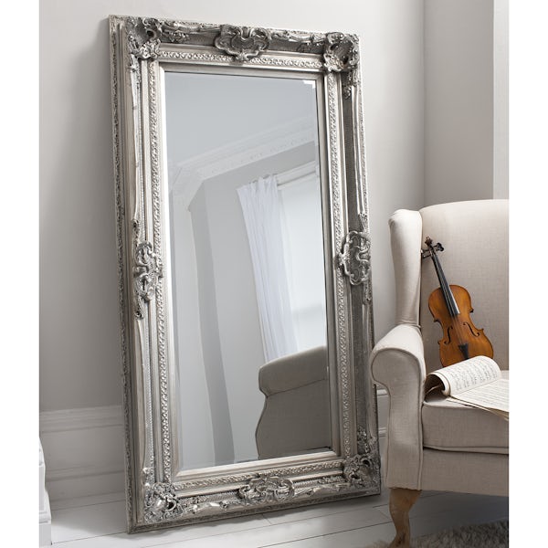 Accents Valois leaner mirror in silver 1845 x 990mm