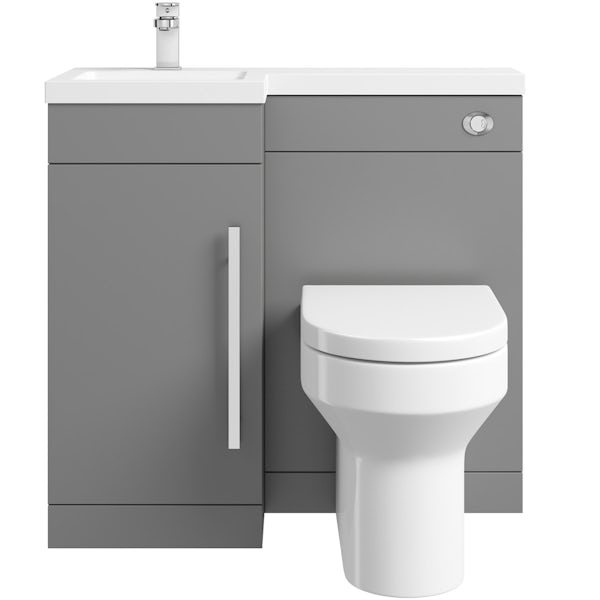 Orchard MySpace slate matt grey left handed combination unit with Wharfe back to wall toilet
