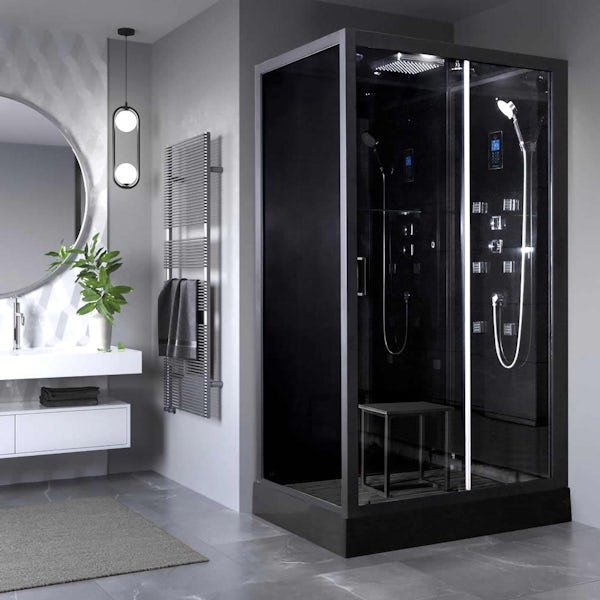 Vidalux Fusion black steam shower cabin 1200 x 900