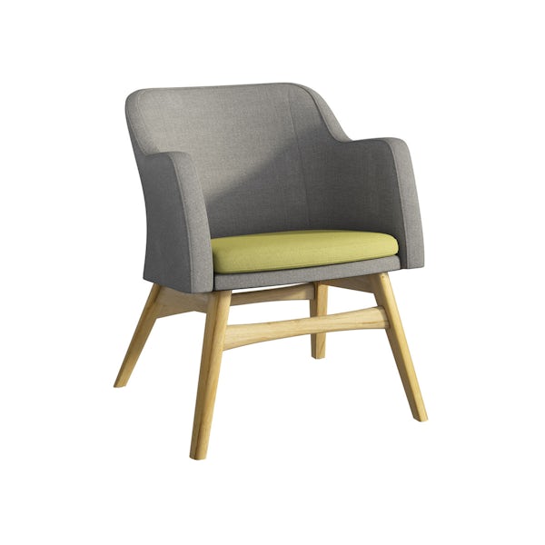 Sloane Oak and Grey/Green Armchair
