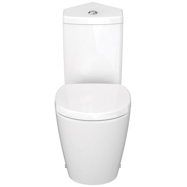 Ideal Standard Concept Space compact corner close coupled toilet with soft close seat