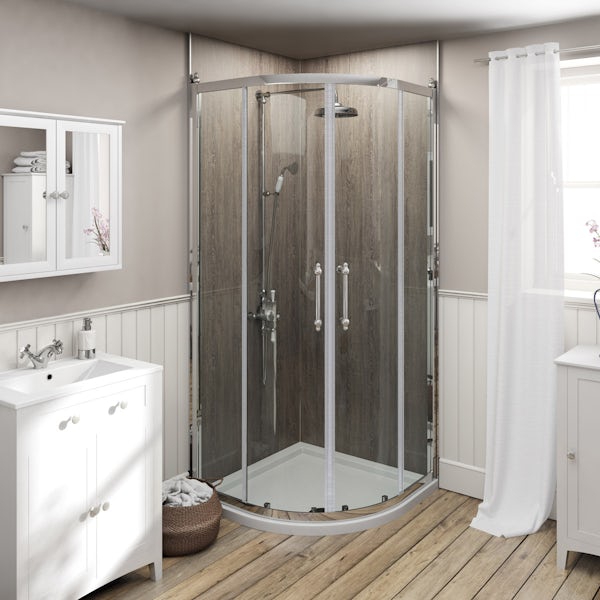The Bath Co. Camberley traditional 8mm quadrant shower enclosure