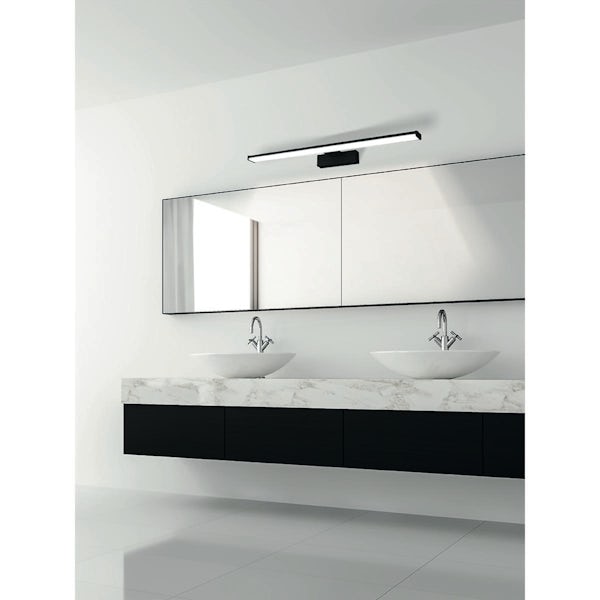 Eglo Pandella IP44 bathroom LED mirror light in black 600mm