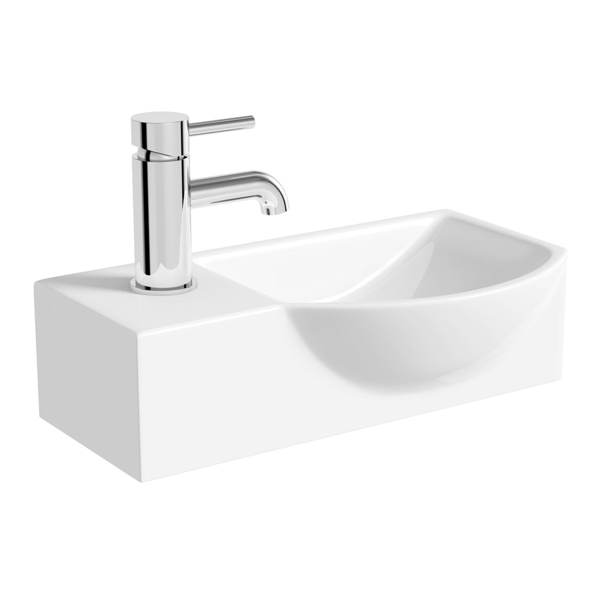 Orchard Lugano Wall Hung Basin 410mm With Waste Victoriaplumcom