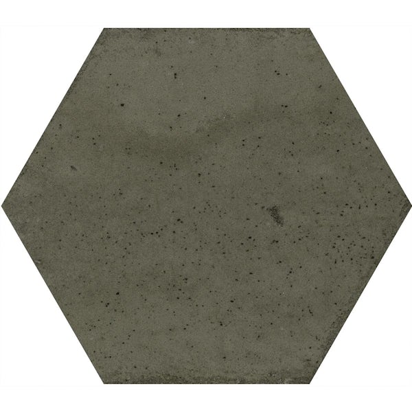 Calcolo Hope ash hexagon gloss ceramic wall tile 150 x 173mm