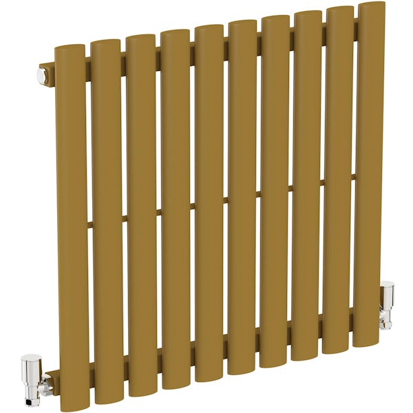 The Tap Factory Vibrance brass vertical panel radiator