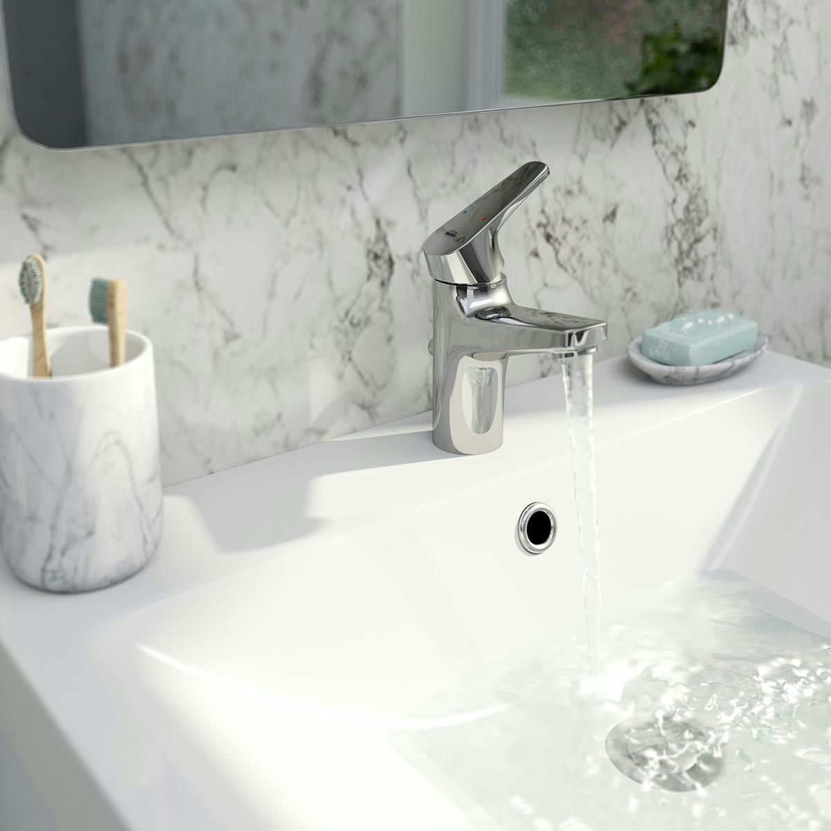 Grohe BauFlow Single Lever Basin Mixer Tap With Pop Up Waste ...