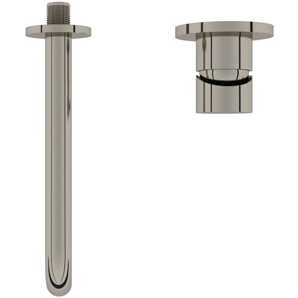 Mode Spencer round wall mounted brushed nickel basin mixer tap offer pack