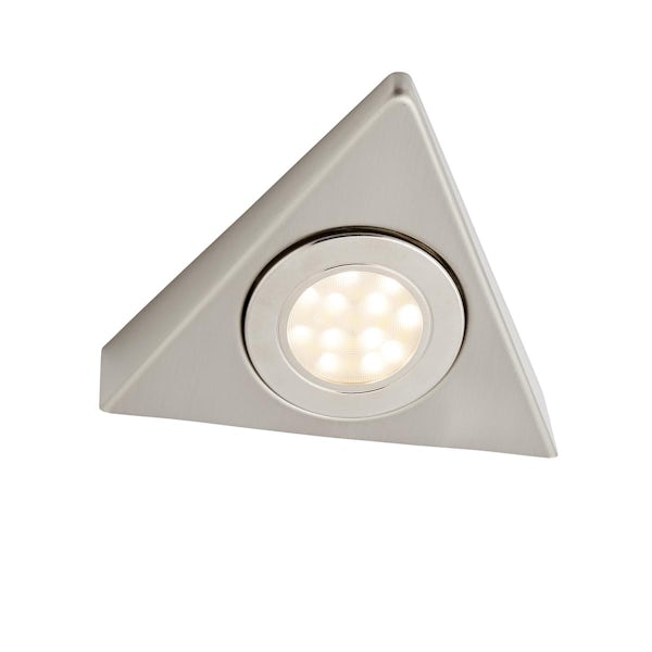 Forum Faro triangle LED under cupboard light in satin nickel