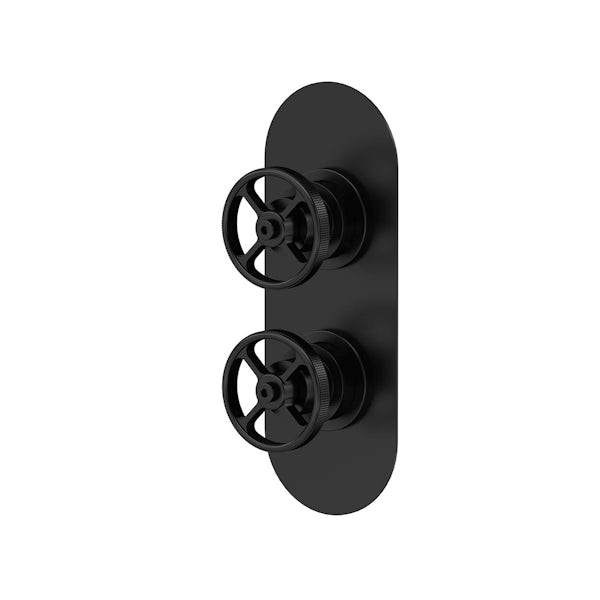 Mode Hicks industrial two outlet twin valve in matt black