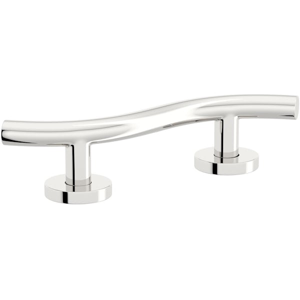 Nymas NymaSTYLE stainless steel polished chrome curved grab rail