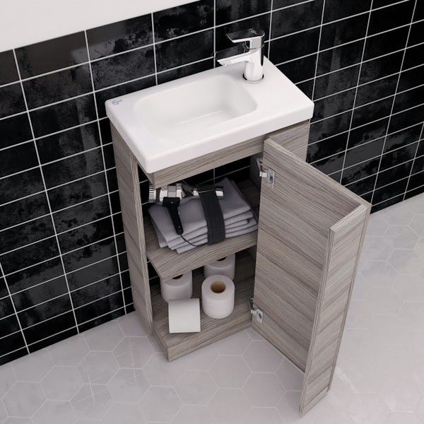 Ideal Standard Concept Space elm floor standing vanity unit with right handed basin 450mm