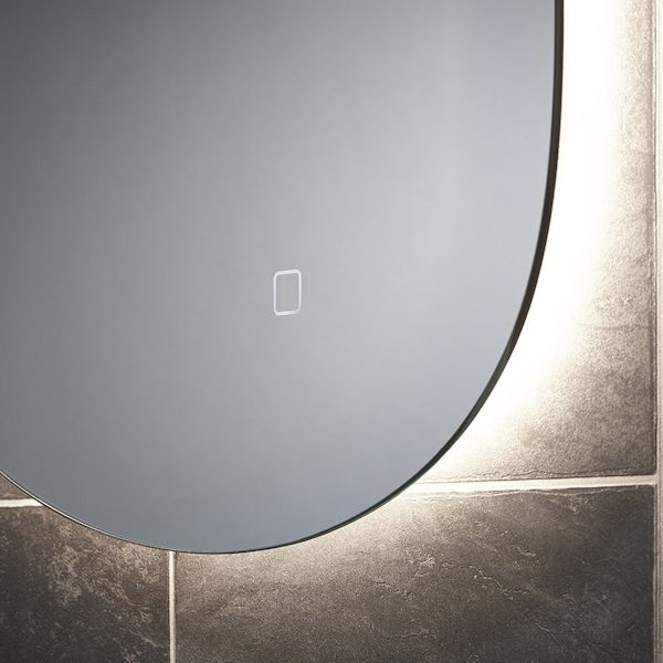 Mode Thorsen back-lit diffused LED illuminated mirror 800 x 500mm with demister
