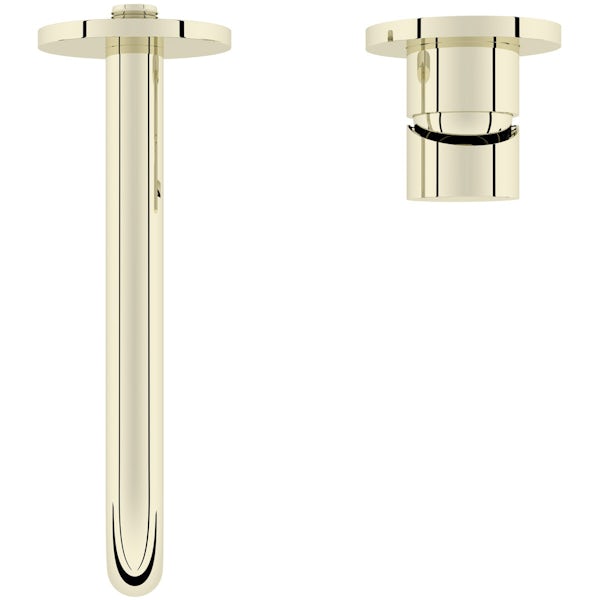 Mode Spencer round wall mounted gold bath mixer tap offer pack