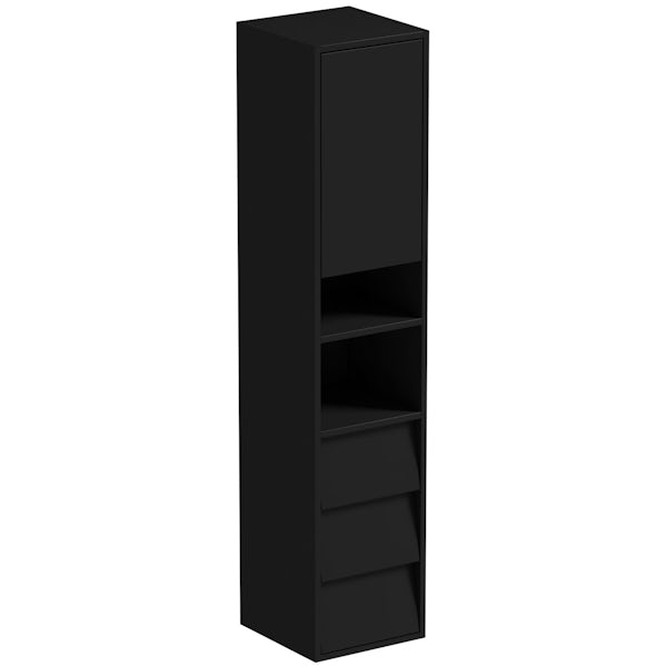 Mode Cooper anthracite black wall hung cabinet 1400 x 300mm