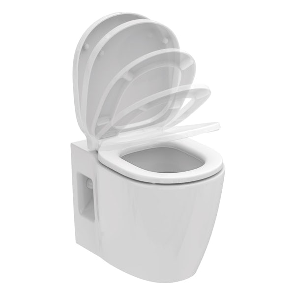 Ideal Standard Concept Freedom comfort height wall hung toilet with soft close seat