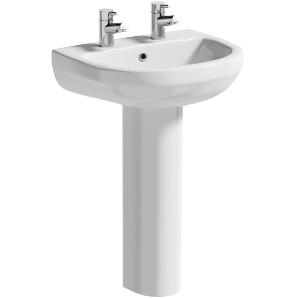 Orchard Eden II 560 full pedestal basin with 2 tap holes