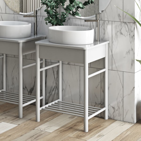 South Bank white washstand with top