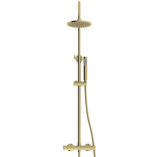 Orchard Derwent brushed brass round shower riser system