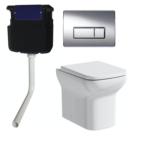 Orchard Lune back to wall toilet with soft close seat, concealed cistern and push plate
