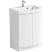 Mode Hale white gloss wall hung double vanity unit and basin 1200mm