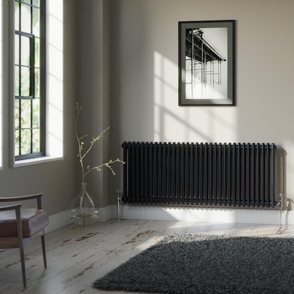 The Heating Co. Corso matt black 2 column radiator