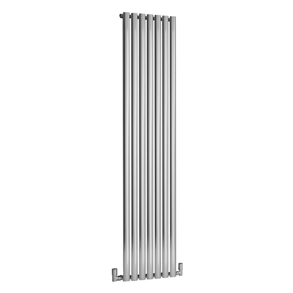 Reina Neva chrome single vertical steel designer radiator