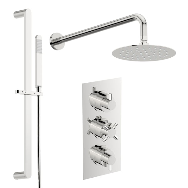 Mode Tate thermostatic mixer shower with wall shower and slider rail