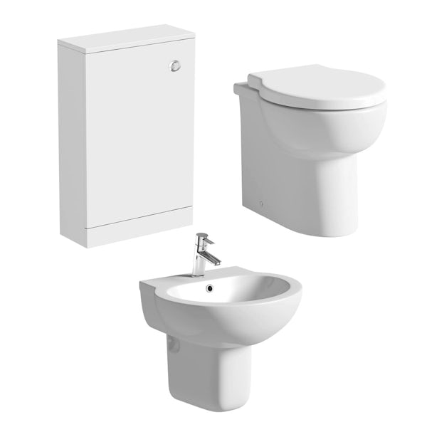 Madison back to wall toilet and semi pedestal basin suite 540mm